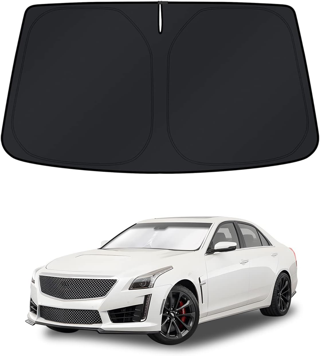 KUST Windshield Sun Shade for Cadillac CTS 2014-2019 Window Shade Sun Visor Cover Foldable Blocks UV Rays Keep Your Car Cooler