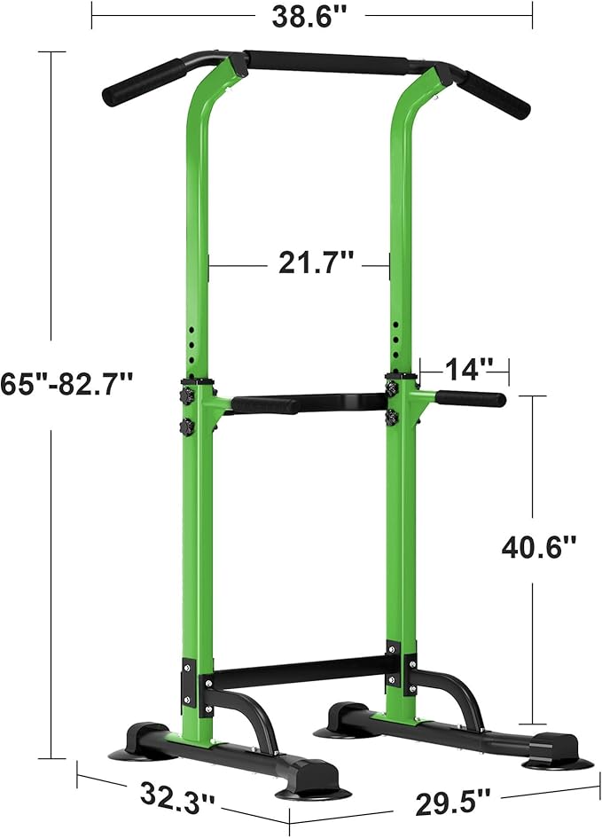 SogesHome Power Tower Pull Up Bar and Dip Station Adjustable Height Dip Stand Multi-Functional Strength Training Fitness Workout Station