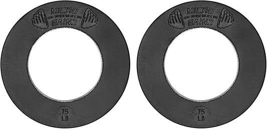 Micro Gainz Calibrated Fractional Weight Plate Set of 2 Plates, Choose Set (.25LB-1.25LB), Designed for Olympic Barbells for Strength Training & Micro Loading Bar Weights, Made in USA
