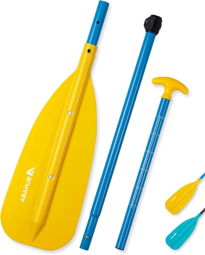 Abahub Adjustable Canoe Paddle Aluminum Shaft, 4'3''-5'3''/130cm-160cm, Floatable Oar for Canoeing Boating Kayaking
