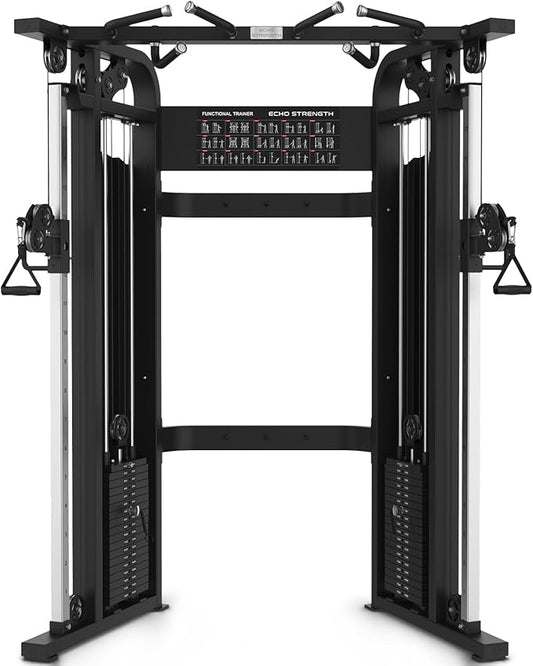Cable Crossover Exercise Machine for Home & Commercial Gym, Functional Trainer Cable Machine, Functional Training Center All in One Home Gym Cable Machine, 180lbs Dual Weights Stack for Cable Workout