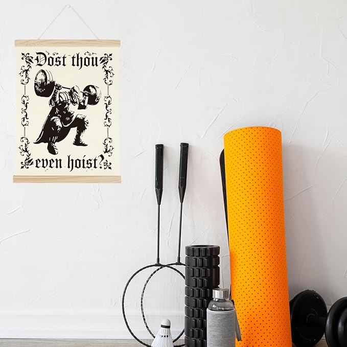 Gym Motivational Posters Funny College Dorm Posters Gifts for Guys Friends Dost Thou Even Hoist Gym Flag Wall Art Decor Sign for Home Gym Bedroom Office