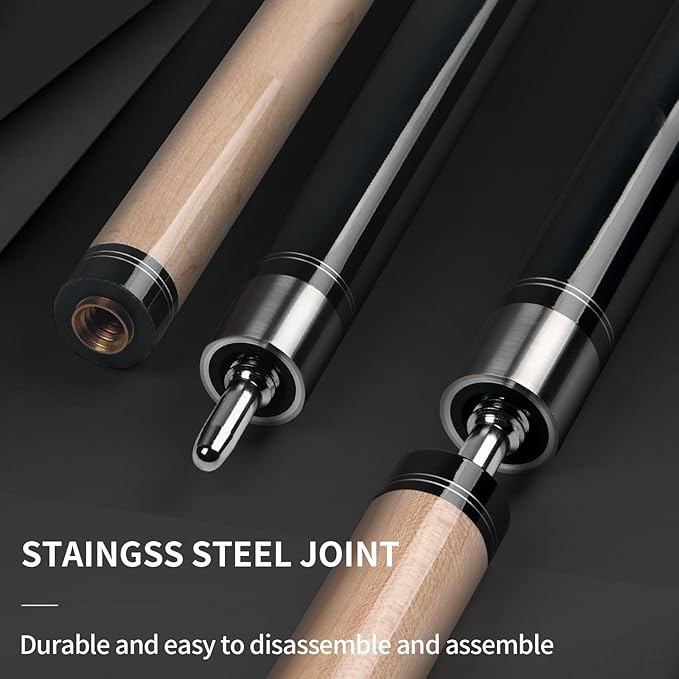 Kmise Professional Pool Cue Stick - 19 20 21oz Canadian Maple Cue Sticks, Low Deflection Shaft with Telescopic Carbon Fiber Extension, Pool Sticks for Aults, Billiard Cue Sticks with Leather Cue Case