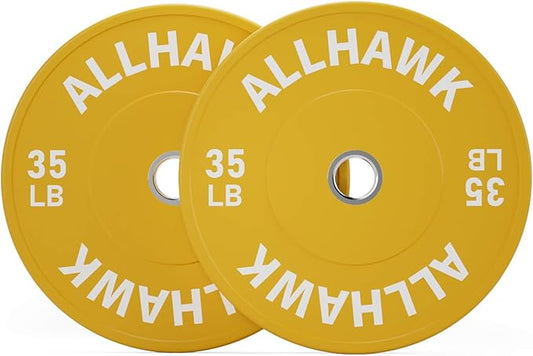 Colored Olympic Weight Plates, 2-inch Rubber Bumper Plate Set for Home Gym Barbell Weight Lifting and Strength Training