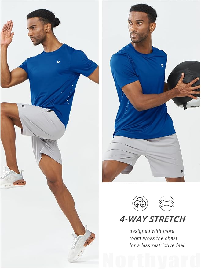 NORTHYARD Mens Athletic Shirts Short Sleeve Gym Workout Running Training Sports Performance T Shirt Basic Tee for Men
