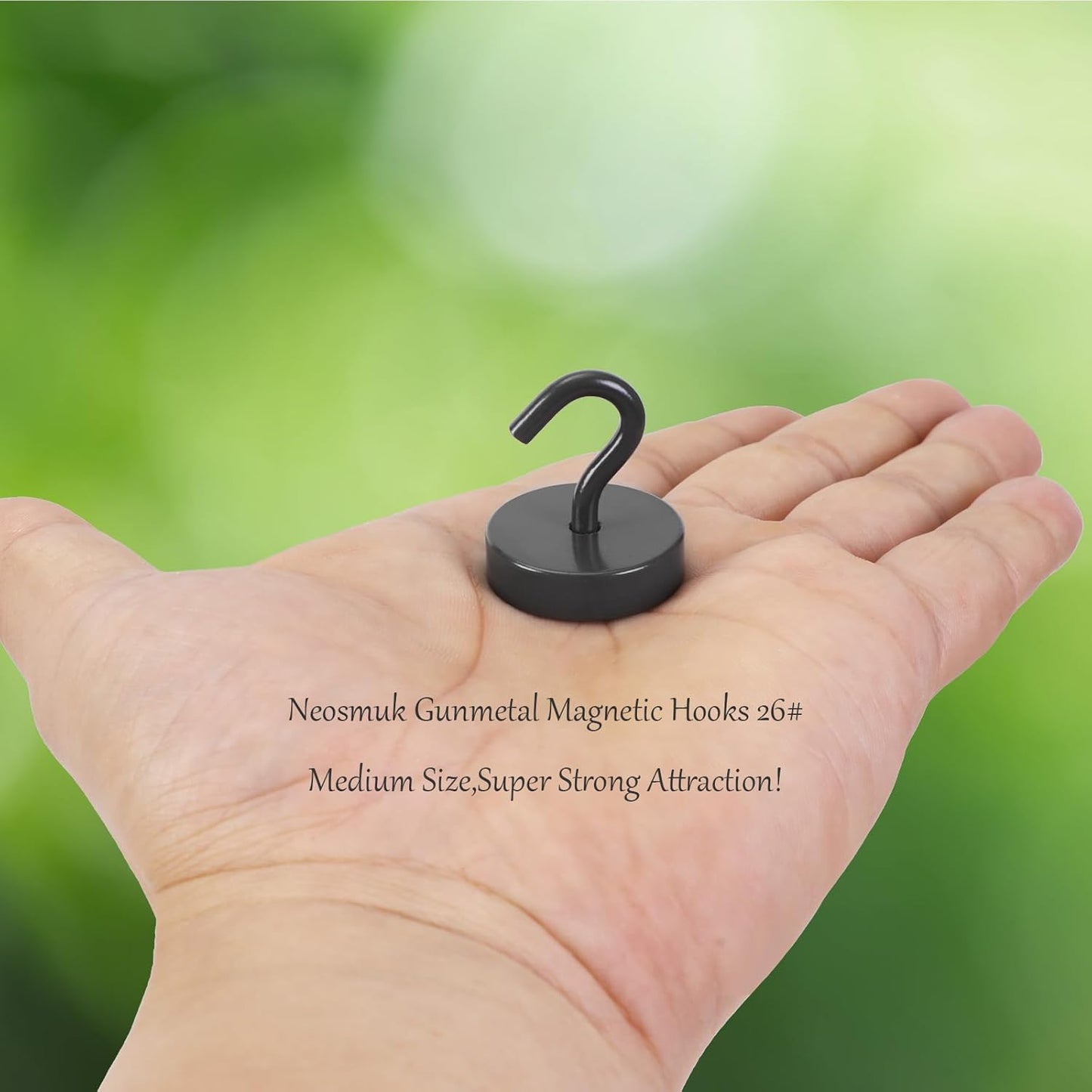 Neosmuk Magnetic Hooks, Cruise Ship Essentials, 80lb+ Heavy Duty Magnetic Hooks for Cruise Cabins, Refrigerator, Grill, Hanging, and Travel | Extra Strong Must-Haves Magnet Hook,Gunmetal