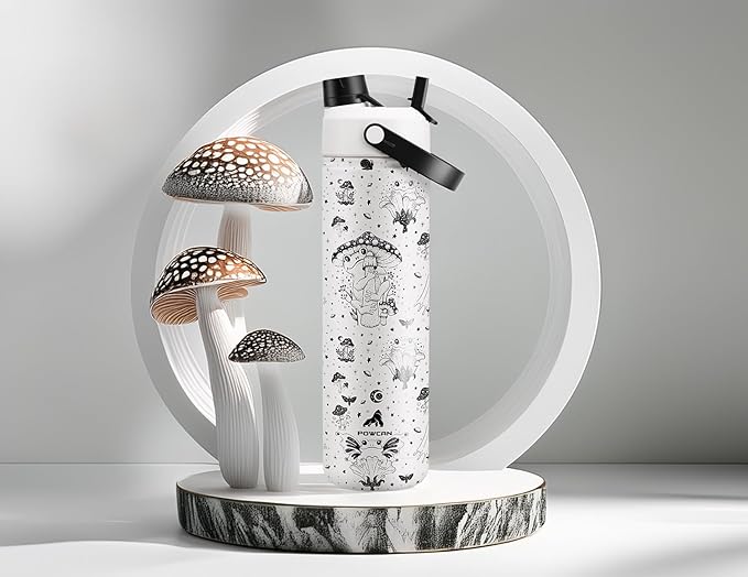 26 oz Insulated Water Bottle with 2-in-1 Straw and Spout Lid, Keep Cold 24H, Leak-Proof, Fits in Car Cup Holder, Stainless Steel Water Bottle for Sports, Travel, Gym, and School (Swamp Doodle)