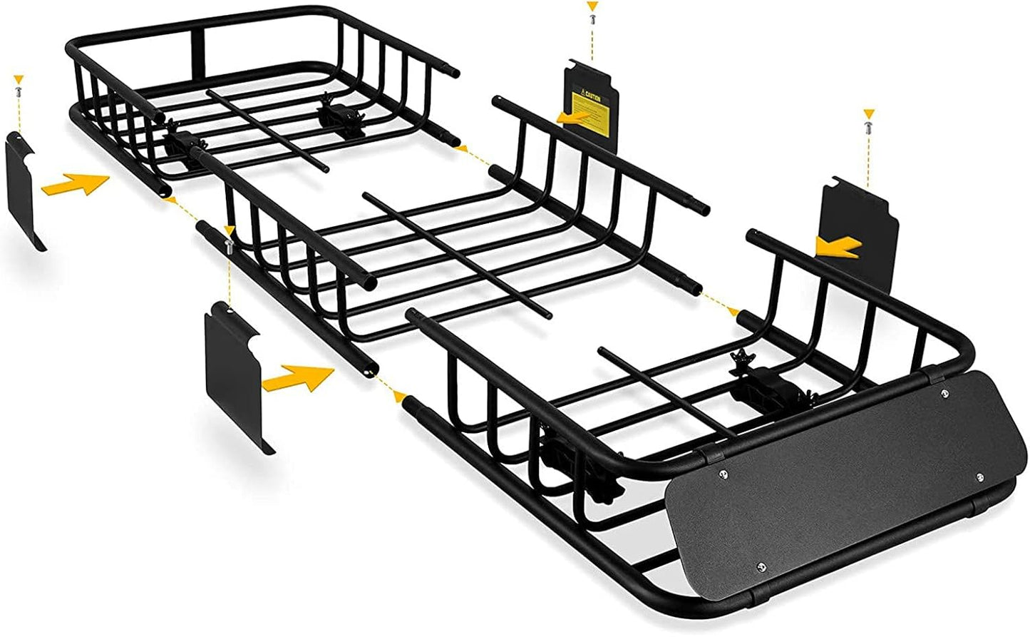 XCAR 64"x 23"x4" Skinny Roof Basket Cargo Carrier - Heavy Duty Steel Rooftop Cargo Rack - Automotive Top Mount Roof Racks for Car Truck SUV Luggage Camping Gear Storage Transport