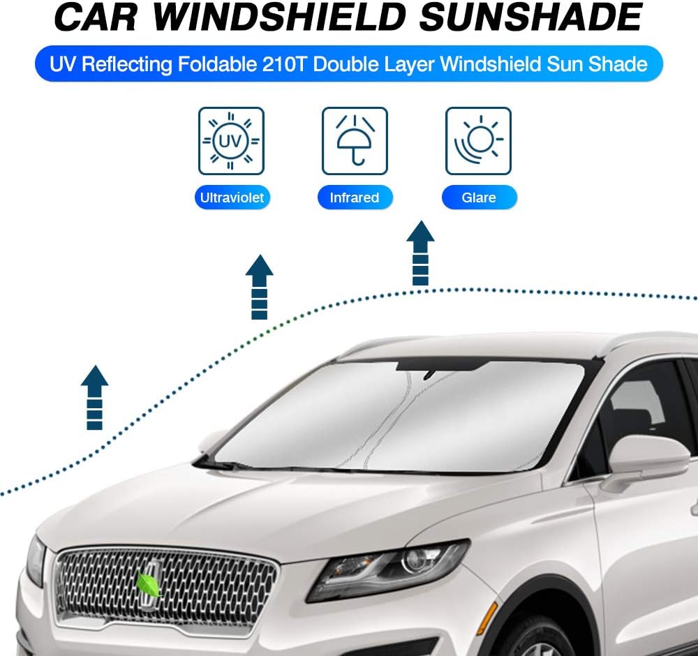 KUST 링컨 MKC SUV 2015 2016 2017 2018 2019용 윈드실드 햇빛 가리개 햇빛 가리개 창문 선바이저 프로텍터 접이식 블록 UV 광선으로 차량을 시원하게 유지