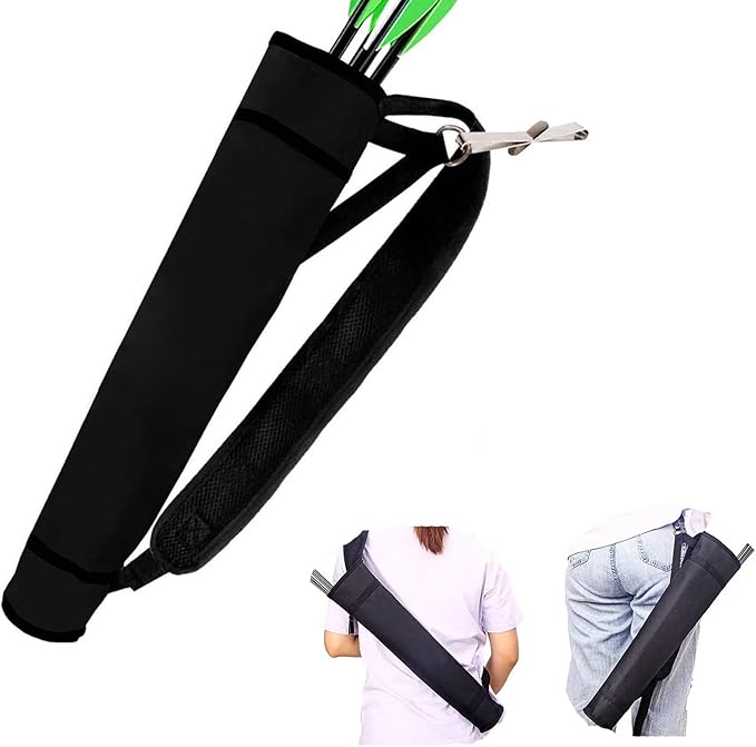 Archery Quiver Back and Hip Quivers Adjustable Arrow Backpack Bag Holder Side Hip Arrows Bag for Compound Recurve Bow Practice Target Hunting