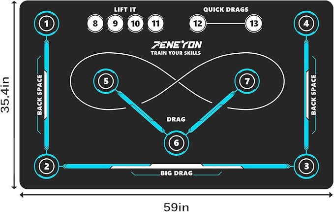 (59 * 35.4IN) Hockey Training Mat | Indoor/Outdoor Field Hockey Equipment for All Ages,Anti-Slip and Quiet Surface,The Best Gift for Hockey Training Enthusiasts