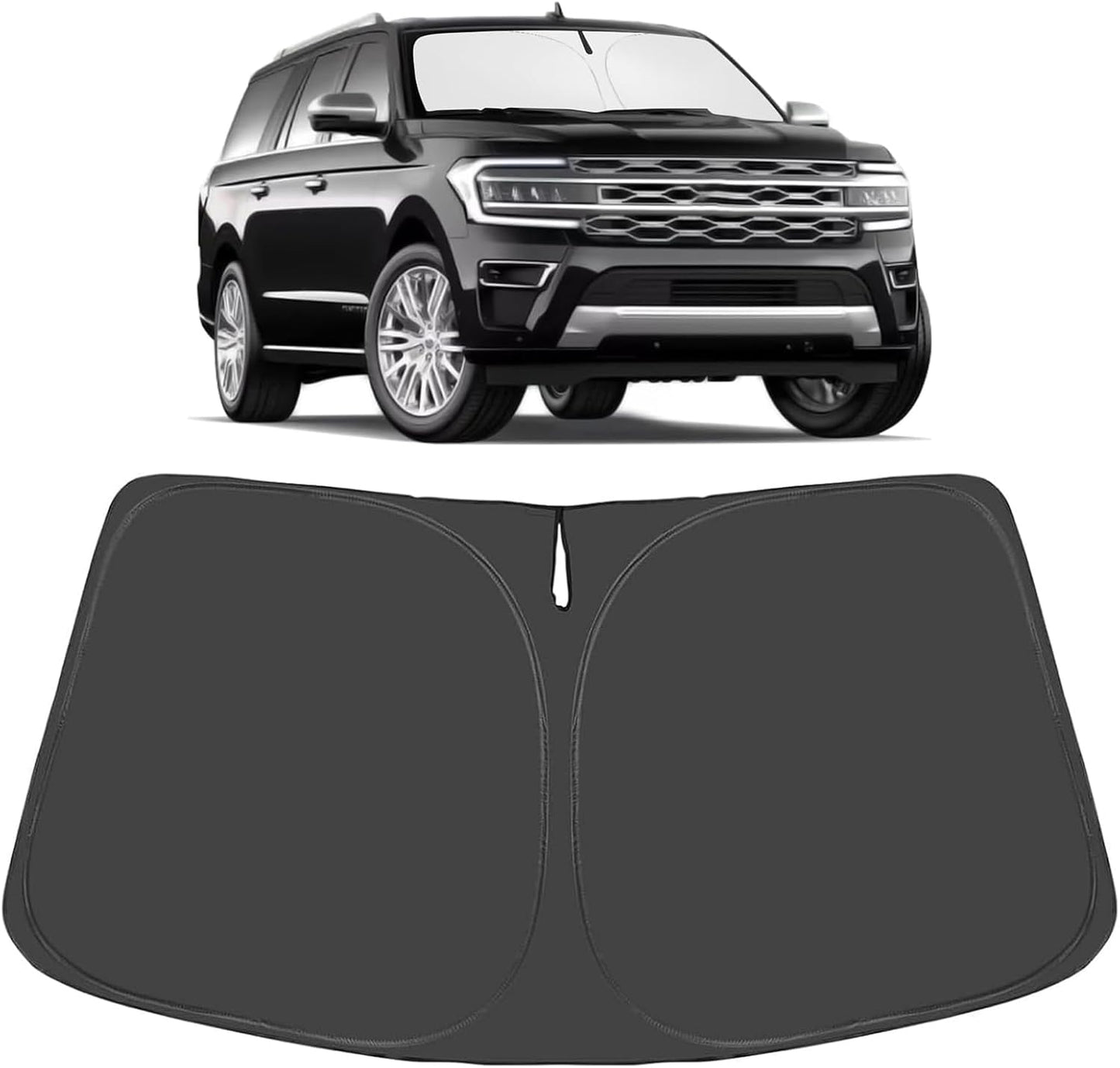 Proadsy for Ford Expedition 2018-2024 2025 Windshield Sun Shade 4-Layer Foldable Front Sunshade Protector Sun Visor Blocks UV Rays Keep Car Cooler