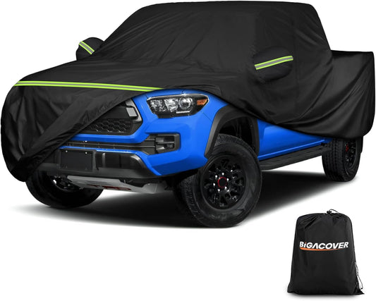 Car Cover for Toyota Tacoma Truck 2005-2025 for Xtra/Access/Double Cab SB (5'-6.125'), Outdoor Car Covers with Driver Side Zipper Windproof Heavy Duty Protection for Toyota Tacoma(UP to 212‘’L)