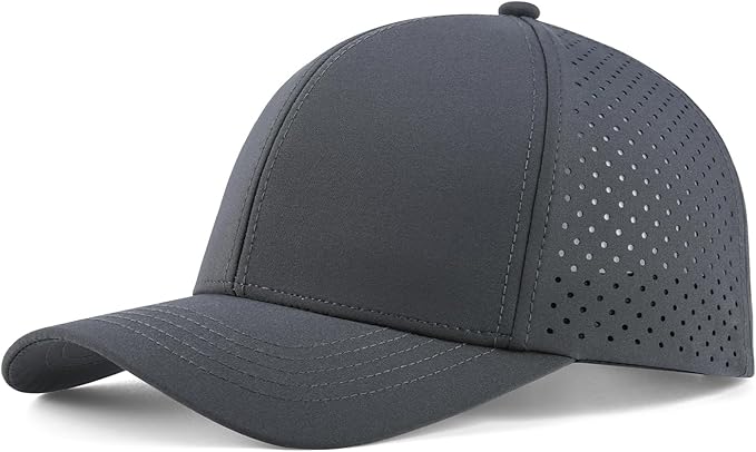 VOBOOM Men Quick Dry Baseball Cap Laser Cut Mesh Ball Curved Brim Snapback Hat
