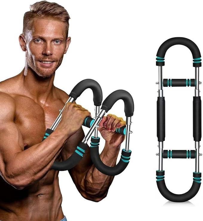 40-100 LBS Adjustable Power Twister Arm Trainer, Forearm Triceps Chest Enhanced Exercise Strengthener, Portable Detachable Spring Resistance Upper Body Fitness Machine for Home & Gym Workout Equipment