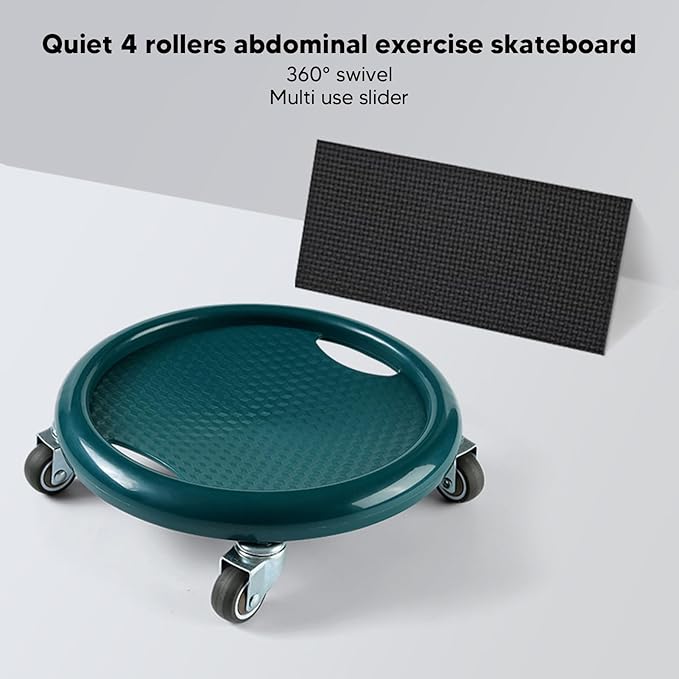 Wheel, Abdominal Wheel Board Ab Workout Equipment Board for Core Workout (Dark Green)