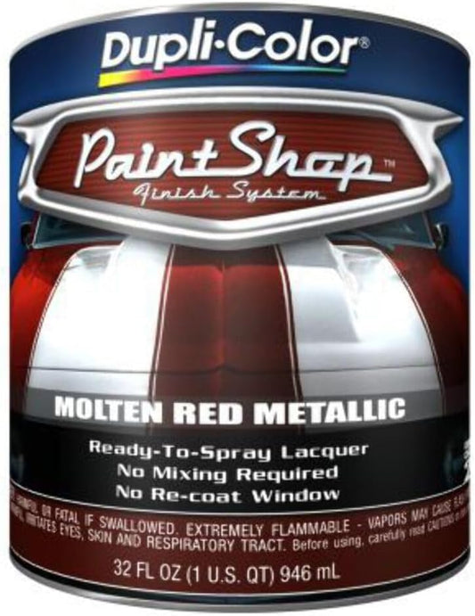 Dupli-Color BSP212 Paint Shop Finish System Base Coat – Molten Red Metallic - 32 oz. Automotive Paint