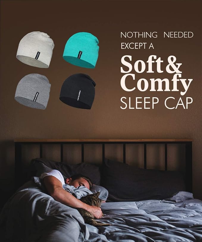 9" Multifunctional Lightweight Beanies Hats Snug Fitting, Running Skull Cap Helmet Liner Sleep Caps