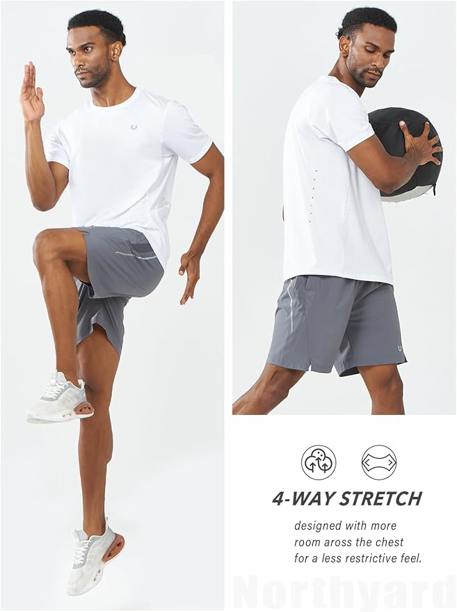 NORTHYARD Mens Athletic Shirts Short Sleeve Gym Workout Running Training Sports Performance T Shirt Basic Tee for Men
