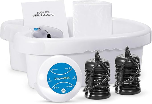 Ionic Foot Bath Detox Machine - Detox Foot Spa System for Home, Salon, Spa Club with 2 Arrays and 100 Tub Liners
