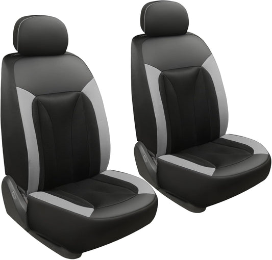 GIANT PANDA Fit Chevy Equinox Trax Malibu Blazer Trailblazer Traverse Tahoe Front Car Seat Cover, 3D Air Mesh Breathable Seat Protector, Gray（2-Pack