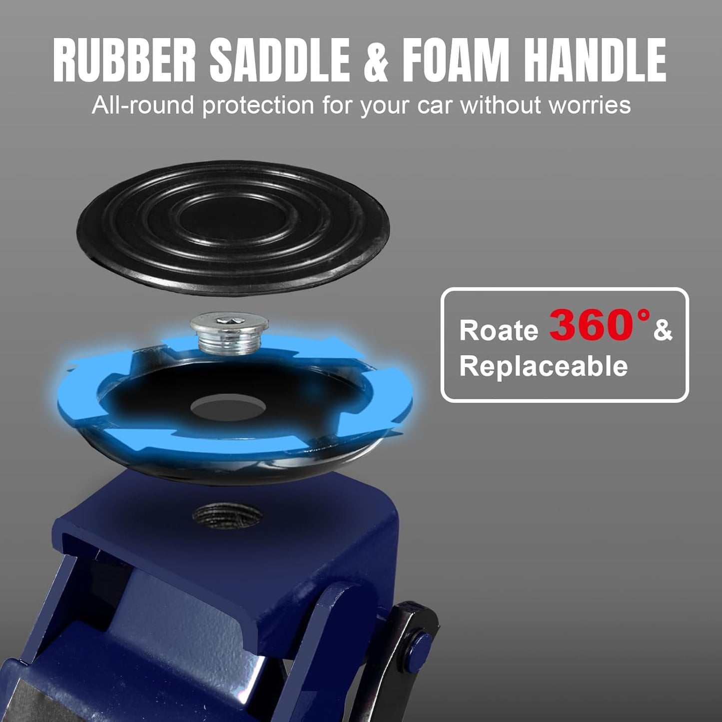 TCE Hydraulic Floor Jack with Dual Quick Lift Pump, 4 Ton (8,000 lb) Capacity, Lifting Range 3.94"- 20", Blue