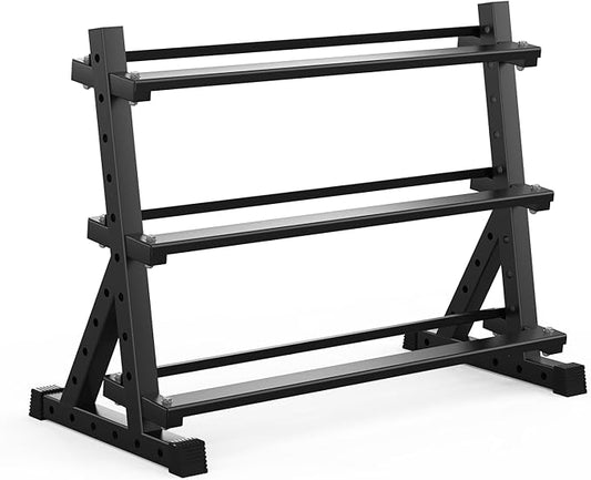 3-Tier Dumbbell Rack, 1000 lb Large Capacity, Heavy Duty Weight Storage Rack for Home Gym