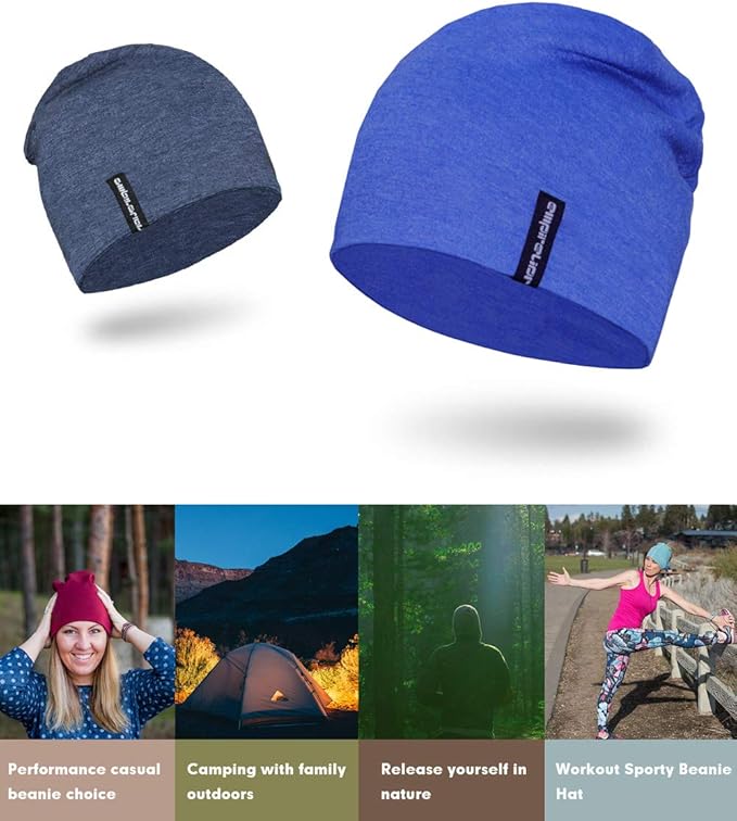 9" Multifunctional Lightweight Beanies Hats Snug Fitting, Running Skull Cap Helmet Liner Sleep Caps
