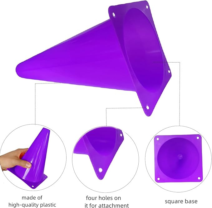 24 Pcs 7 Inch Plastic Traffic Cones, Basketball Football Drills, Skating, Sport Training Agility Markers, Indoor Outdoor Games, Multicolor