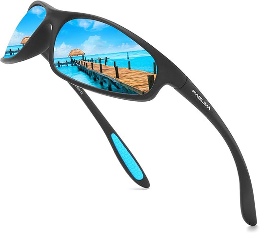 FAGUMA Polarized Sports Sunglasses For Men Cycling Driving Fishing UV400 Protection