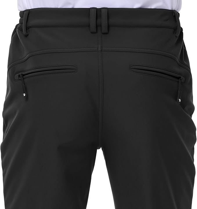 Gopune Men's Snow Ski Waterproof Softshell Pants Outdoor Windproof Warm Hiking Insulated Pants