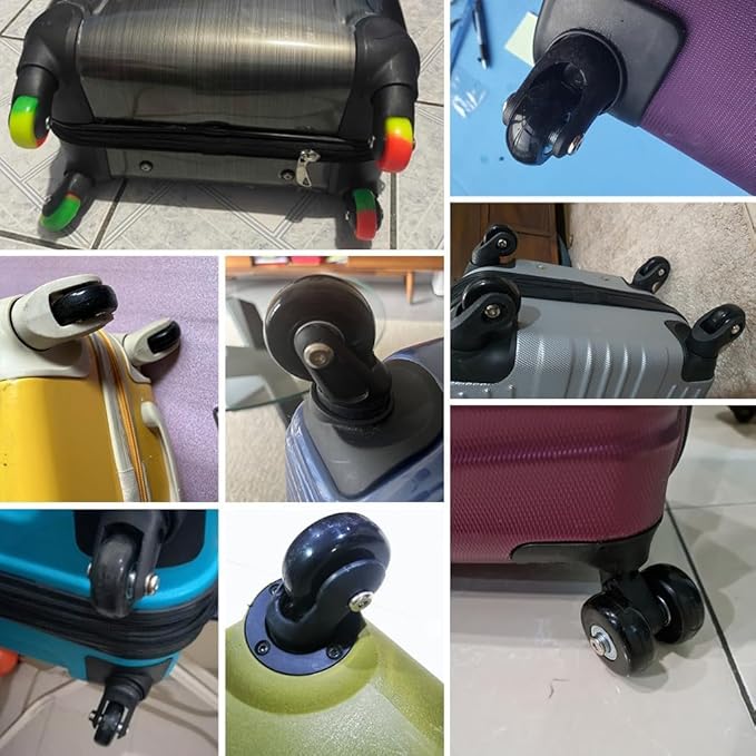 50mm 4PCS Luggage Suitcase Replacement Wheels and Hacksaw for Trolley Case Travel Bags Caster Inline Roller Skating Swivel Rubber Bearings Repair Kits With Axles 30mm&35mm&60mm