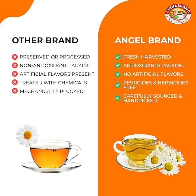 Angel Brand Chamomile Tea Bags 20 – Pack of 3 – Chamomile Flower Tea for Relaxation &