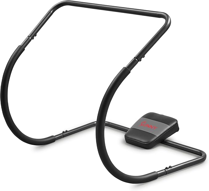 Sunny Health & Fitness Waist Trainer Ab Roller with Elbow Support, Training Wheels, Foldable for Home Gym, Abdominal Exercises, Core Strength, Glute Trainer, Crunch Workouts with Optional Dip Station