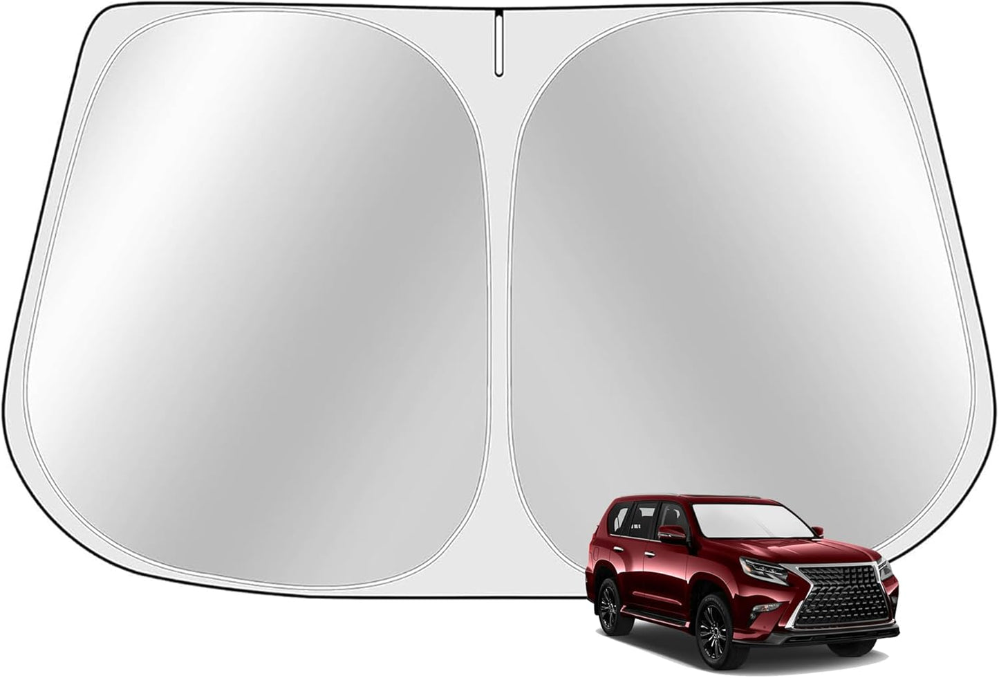 Custom Fit Windshield Sun Shade for Le-xus GX460 2010-2023 - Full Coverage, 210T Reflective Fabric, Double-Layer Design - Blocks 99% UV Rays, Keeps Car Cool, Easy to Install and Store