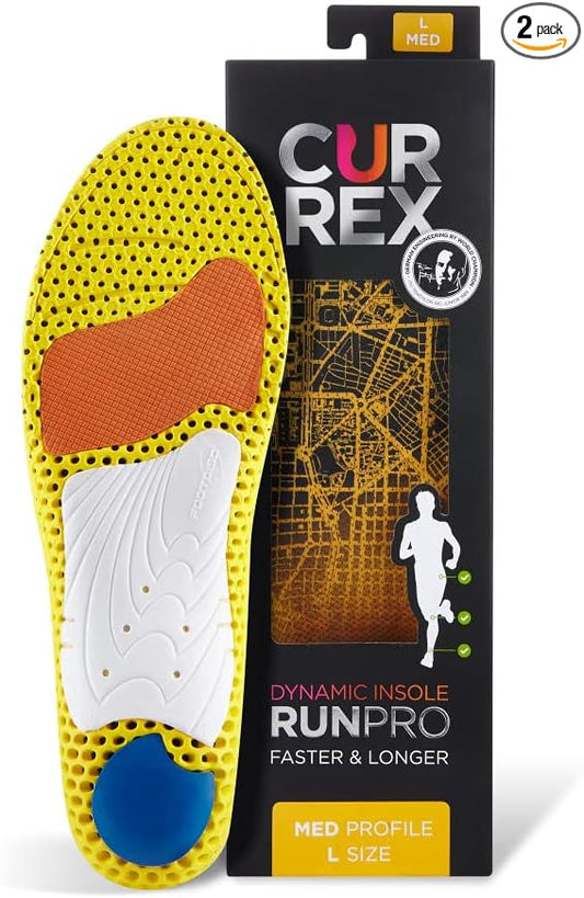 CURREX RunPro Insoles for Running Shoes – Arch Support Inserts to Help Reduce Fatigue, Prevent Injuries & Boost Performance – for Men & Women – Medium Arch, XL