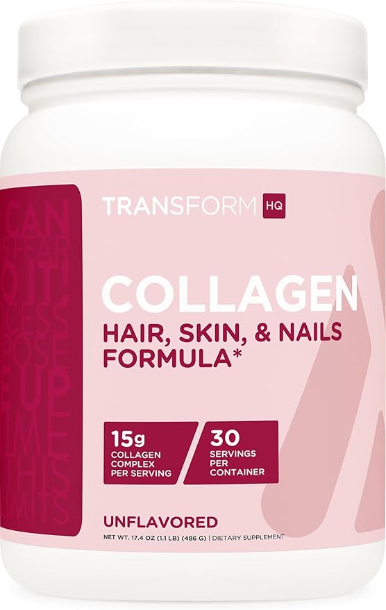 TransformHQ Beauty Collagen (30 Servings) Unflavored - Hair, Skin, & Nails Formula