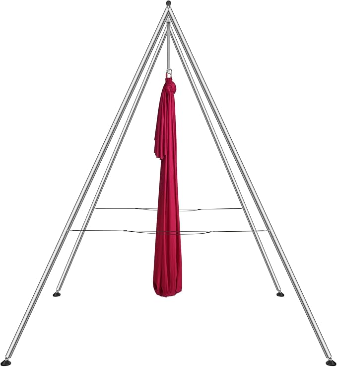 VEVOR Aerial Yoga Frame, 9.67 ft Height Swing Stand, Max 551.15 lbs Load Chrome-Plated Steel Pipe Inversion Yoga Rig for Indoor Outdoor Use