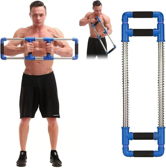 Push Down Bar Machine - Chest Expander at Home Workout Equipment, Arm Exerciser - Portable Spring Resistance Exercise Gym Kit for Home, Travel or Outdoors