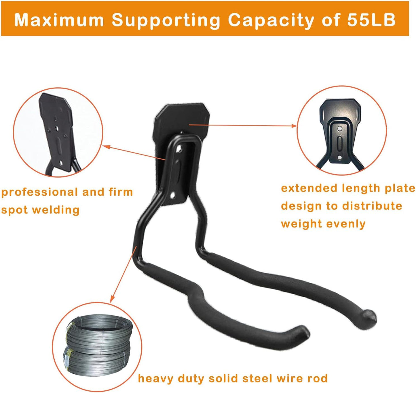 Garden Power Tool Hanger, Garage Wall Hooks, Weedeater Rack, String Trimmer Hanger, Utility Hooks for Garage Tool Organizers and Storage - Black-1 Pcs