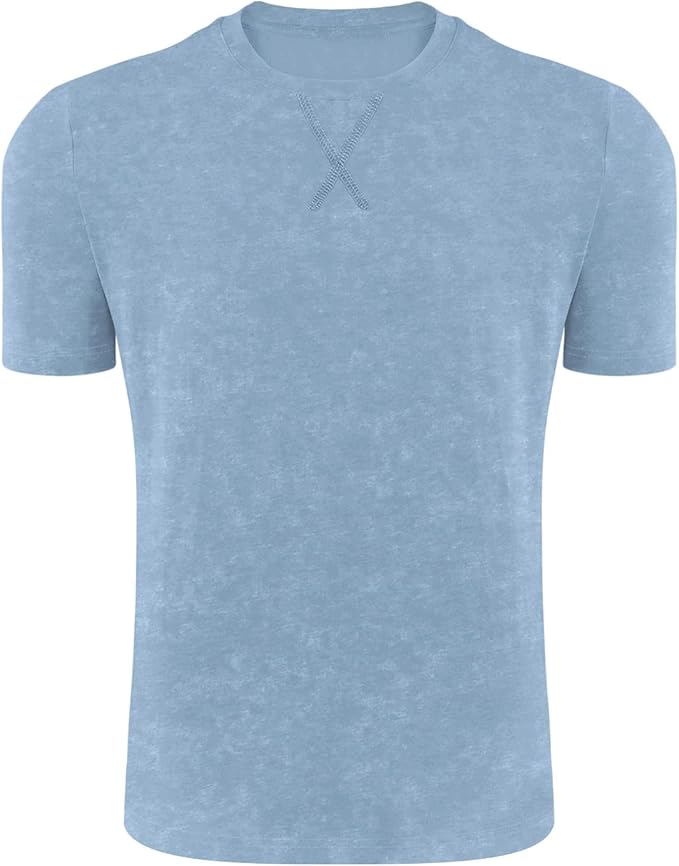 LOGEEYAR Men's Athletic Washed T-Shirts Basic Crew Neck Tees Tops Causal Distressed Cotton T Shirts for Men