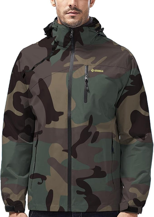 Mens Lightweight Waterproof Jacket Windproof Rain Hooded jackets for Running Hiking Cycling Travel M-7XL