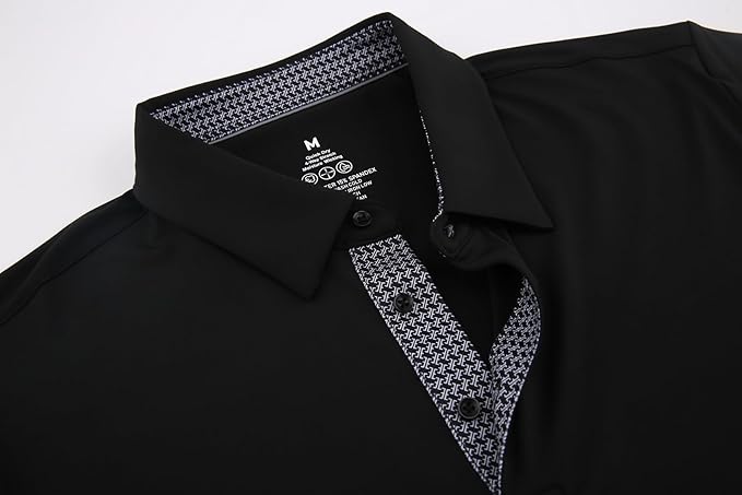 Alex Vando Mens Golf Shirt Moisture Wicking Quick-Dry Solid Short Sleeve Polo Shirts for Men