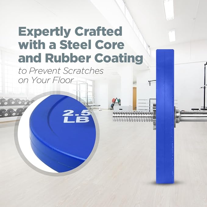 LoGest Olympic Change Weight Plates Set - For Weightlifting, Powerlifting or Gymnastics - 8-Piece Set Fractional Weight Plates - 0.5LB 1.25LB 2.5LB 5LB Pair Cross Training Bumper