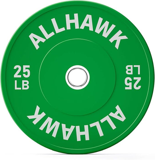 Colorful Olympic Bumper Plates, 2-inch Stainless Steel Insert, Virgin Rubber Weight Plate Set for Barbell Weight Lifting and Strength Training Home Gym