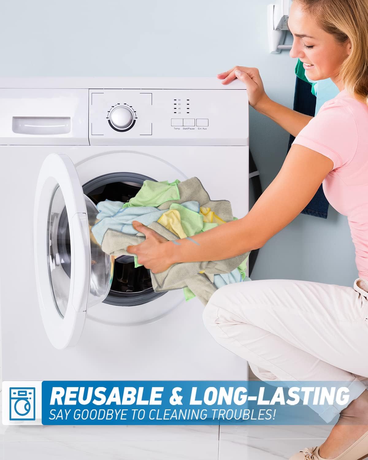 Microfiber Cleaning Cloth-50Pcs (13x13 inch) Ultra Soft Highly Absorbent Rags for Cleaning, Reusable and Lint Free Towels for Housekeeping-Machine Wash (Black)