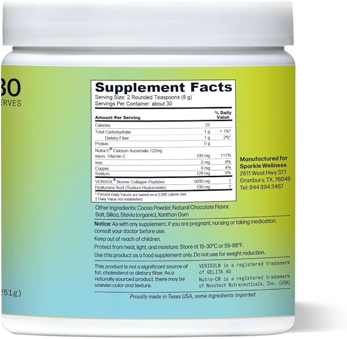 Skin Boost Plus (Chocolate) [30-Serves] | Collagen Powder Supplement with Verisol Bioactive Hydrolyzed Collagen Peptides, Vitamin C & Hyaluronic Acid to Improve Skin Elasticity