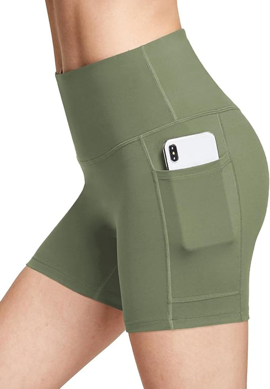 baleaf Women's 8"/ 5"/ 3" Biker Shorts High Waist Yoga Workout Gym Running Volleyball Spandex Shorts with Pockets