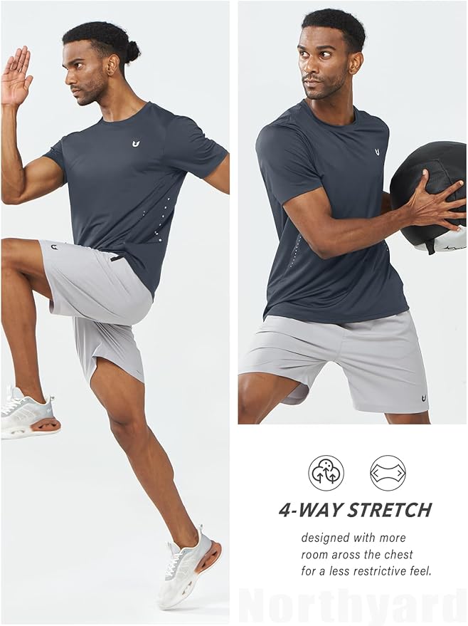 NORTHYARD Mens Athletic Shirts Short Sleeve Gym Workout Running Training Sports Performance T Shirt Basic Tee for Men