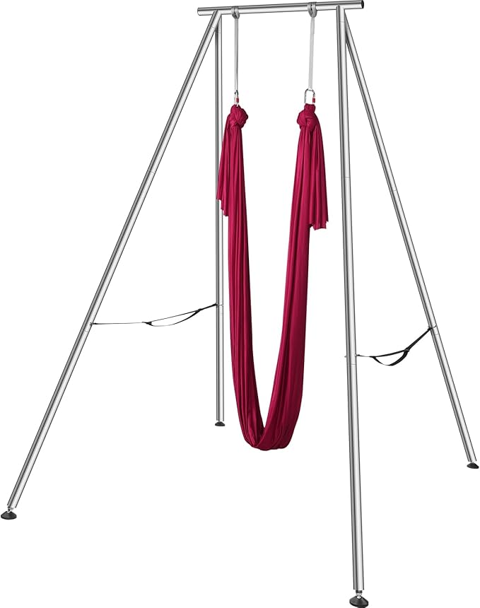VEVOR Aerial Yoga Frame, 9.67 ft Height Swing Stand, Max 551.15 lbs Load Chrome-Plated Steel Pipe Inversion Yoga Rig for Indoor Outdoor Use